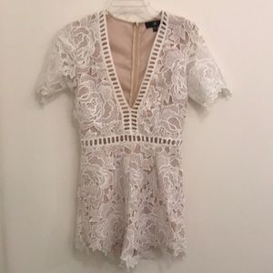Miguided Lace Ladder Romper